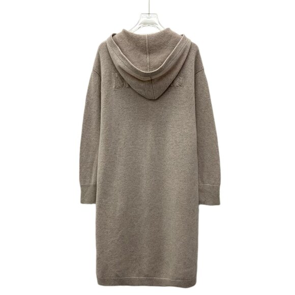 MaxMara Womens XS Brown Wool & Cashmere Hooded Long-Sleeved Knitted Dress - Picture 8 of 8